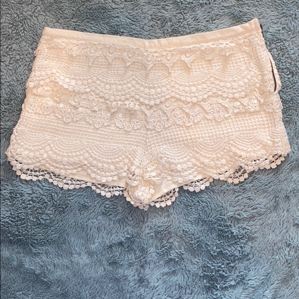 Cream Crochet Shorts from Urban Outfitters